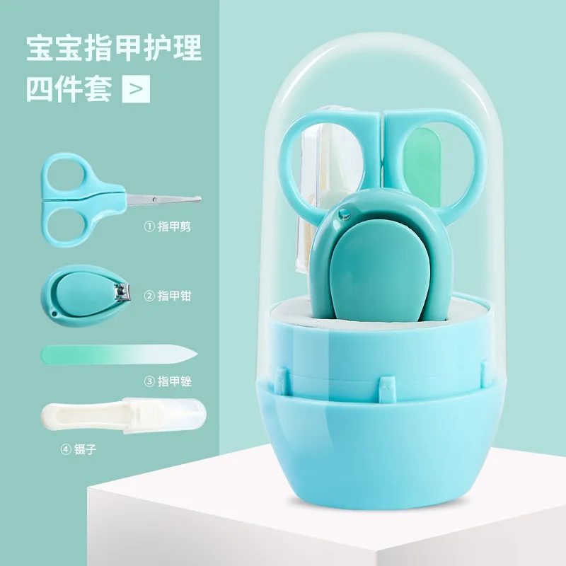 

Factory Sales Babies' Nail Clippers Newborn Infants Baby Kids with Clamp Anti-Meat Scissors Set Children