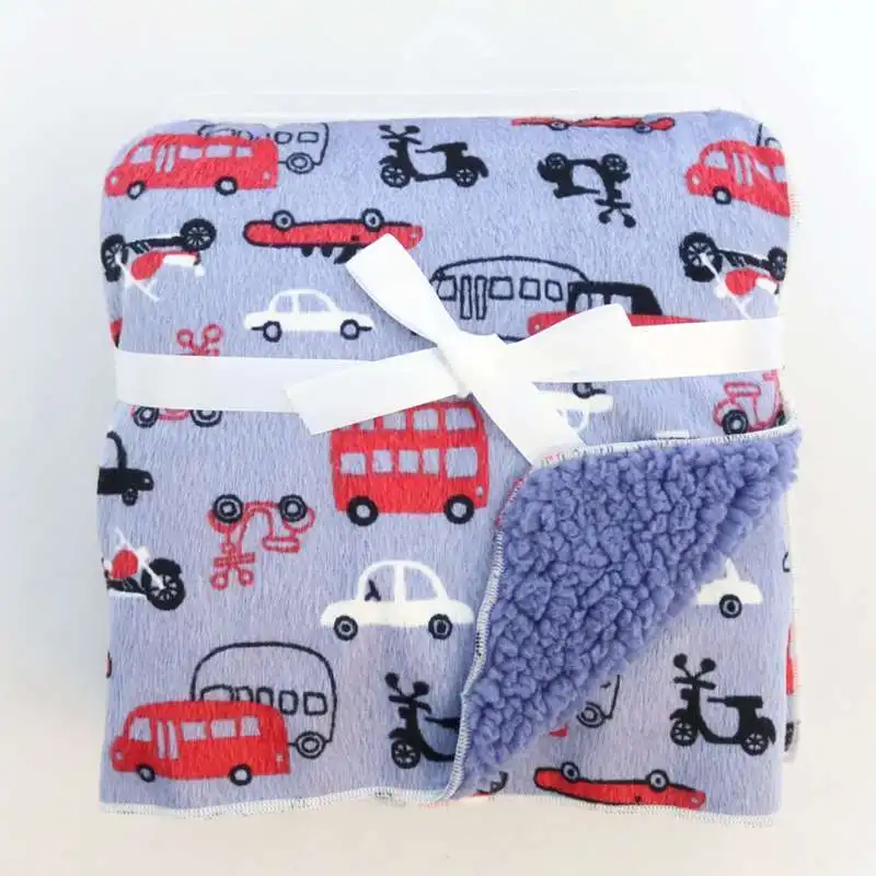 Baby Blanket New Brand Thicken Double Layer Coral Fleece Infant Swaddle Envelope Stroller Wrap For Newborn Baby Bedding Blankets