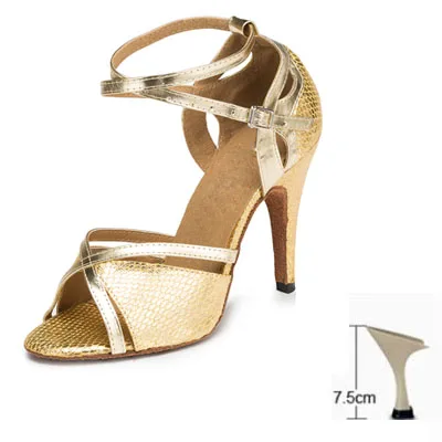 yellow heel 7.5cm Модная женская обувь для латинских танцев; Обувь для бальных танцев; женская обувь для танцев на каблуках; цвет красный, желтый, синий; zapatos de mujer - Цвет: yellow heel 7.5cm