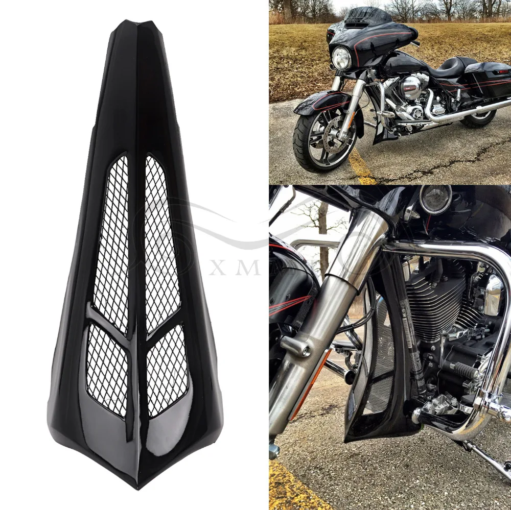 Глянцевый черный на заказ подбородок спойлер Совок подходит для Harley Touring Bagger Road King Road Street Glide FLH FLT FLTR 2009-2013 11 12