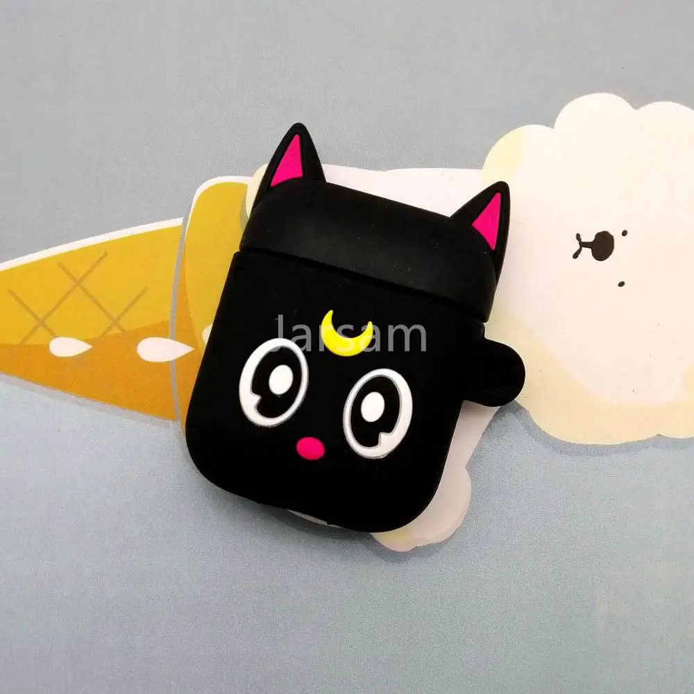 Blackcat Чехол для Airpods, силиконовый чехол для Apple Air pods, милый чехол для наушников, 3D чехол для наушников, аксессуары для наушников - Цвет: Blackcat