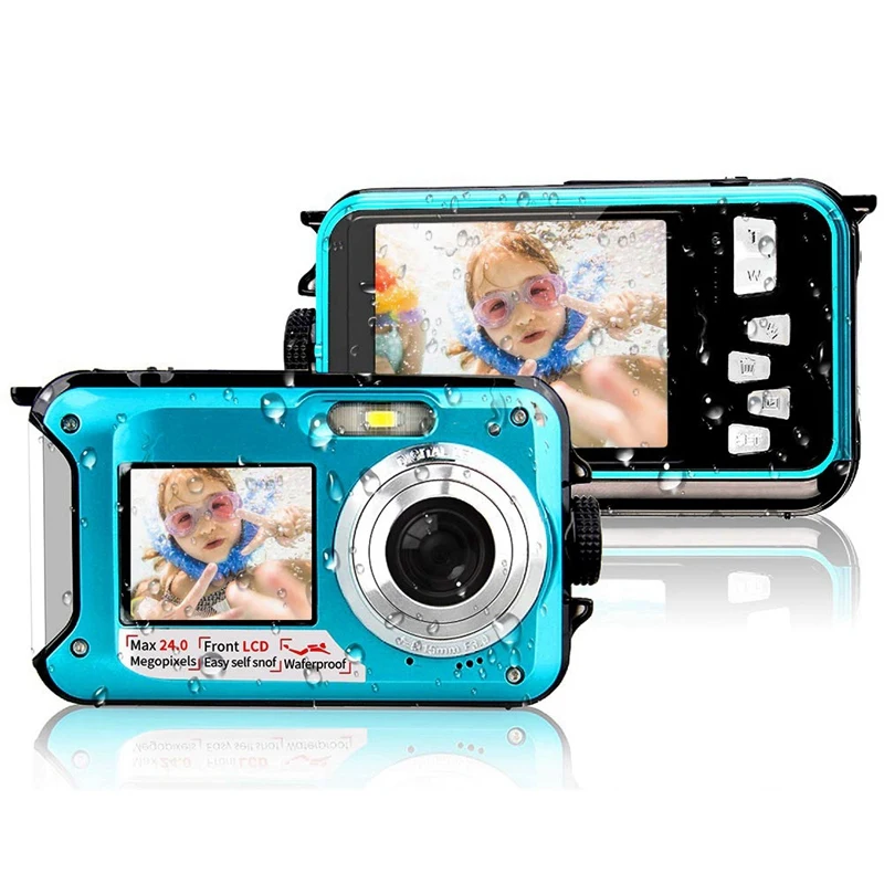 

External Single Dual Screen Camera Waterproof HD Digital Camera Dv Camera Underwater Camera 240,000 Pixels