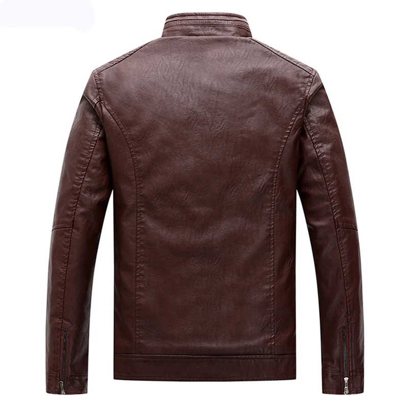 Covrlge мужская куртка из искусственной кожи искусственная кожа на молнии облегающие пальто повседневная однотонная куртка мужская верхняя куртка с воротником-стойкой пальто MWP054