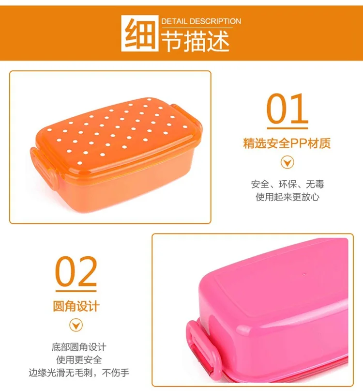 Yingcai Creative Single Layer Children Lunch Box Cute Popularity Airtight Food Grade Seperated Container Rectangular Lunch Box