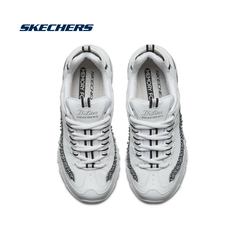 Skechers/Новое поступление; повседневная обувь; Женская Удобная обувь на платформе для любителей ходьбы; обувь для папы на плоской подошве; женская обувь; 13090-BKW
