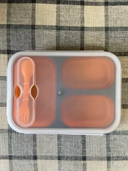 

1100ML Silicone Food Container Portable Bento Lunch Box Eco Friendly School Storage Food Grade Collapsible Bento Box Lunchbox