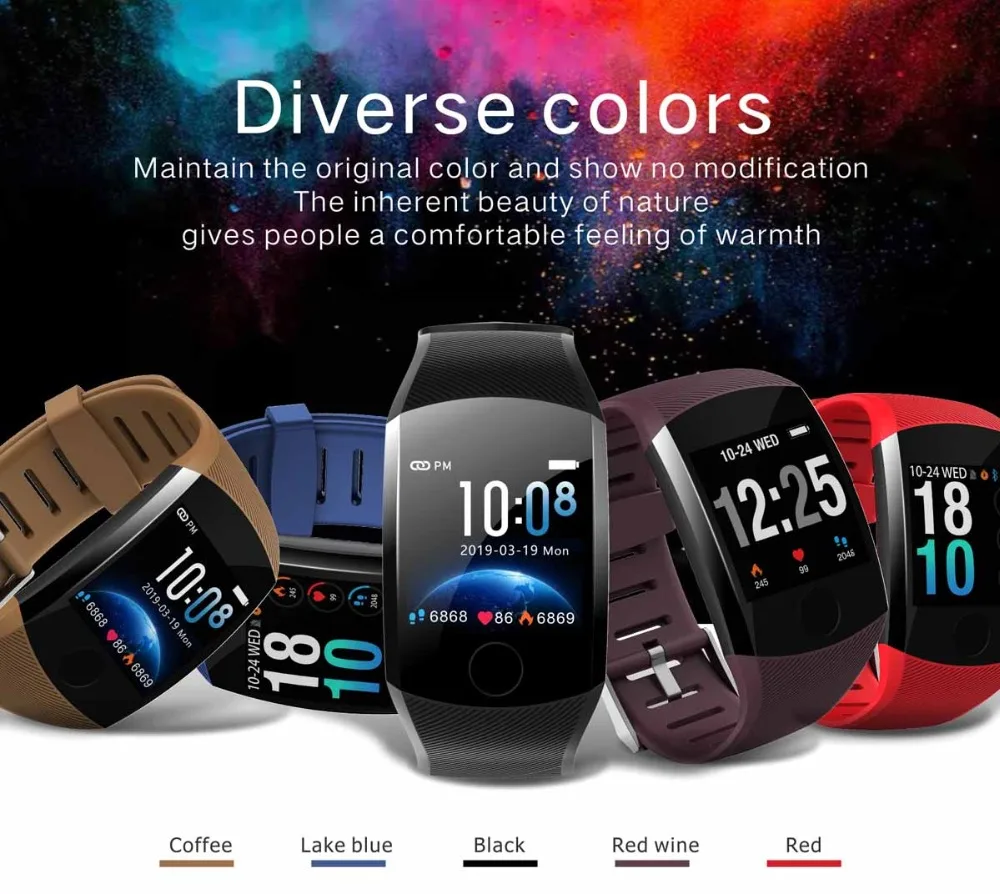 Q11 Smart Wristband Waterproof Fitness Bracelet Big Touch Screen OLED Message Heart Rate Time Smartband Activity Tracker Watch (3)