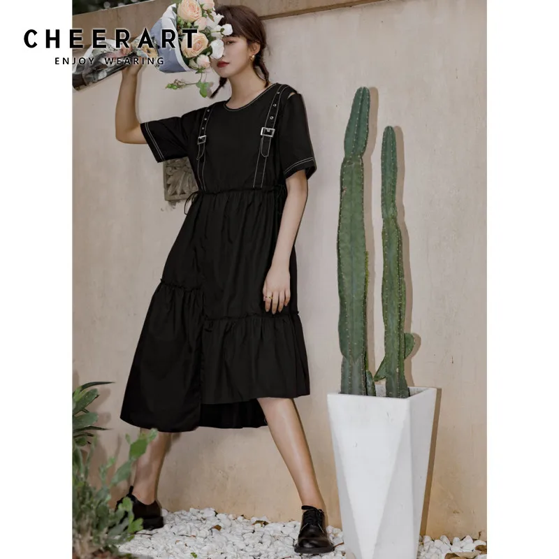 open back t shirt dress