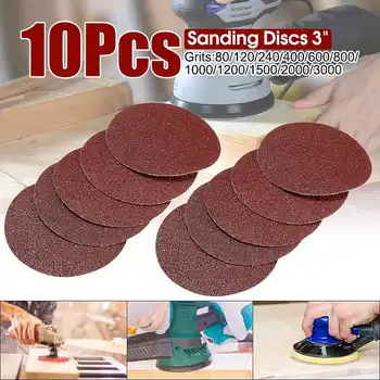 

Polishing Pad 10Pcs/set 3 Inch Sanding Discs Sandpaper for Sander Grits 80 120 240 400 600 800 1000 1200 1500 2000 3000 Grit