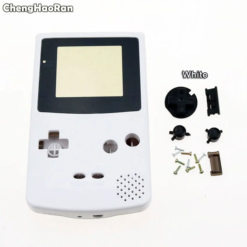 White ChengHaoRan полный корпус оболочки крышка для nintendo Запчасти для Gameboy консоль GBC корпус оболочки пакет с кнопкой набор винтов - Цвет: White