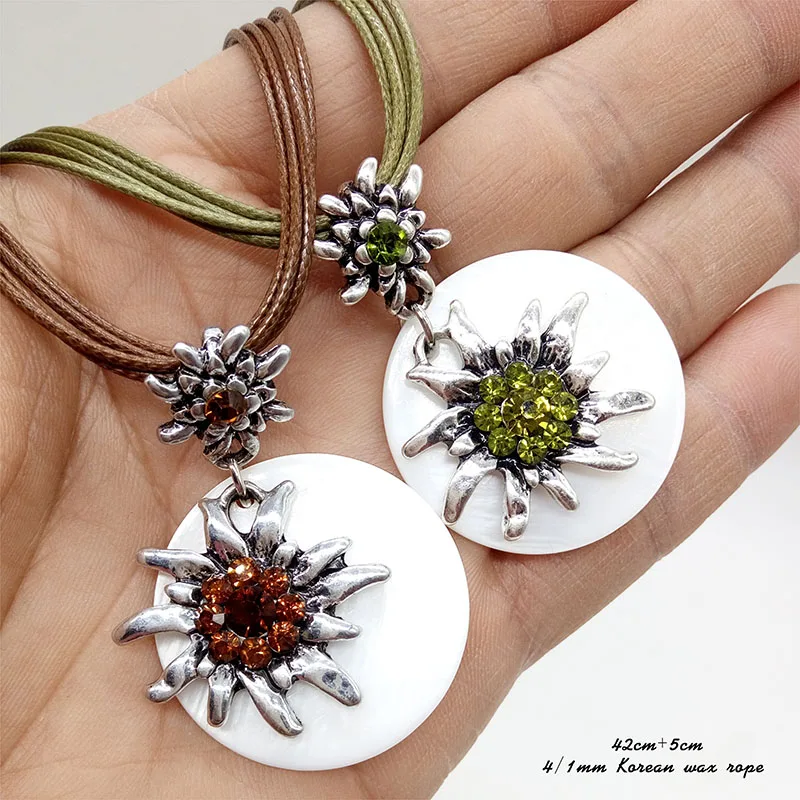 Модное круглое ожерелье из ракушек Edelweiss многоцветная веревочная цепочка с