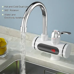 3 SEC of Heat Water-tap Digital Display Instant Water Heater Shower Kitchen Faucet 360 Rotatable EU Plug Hot Water Heater