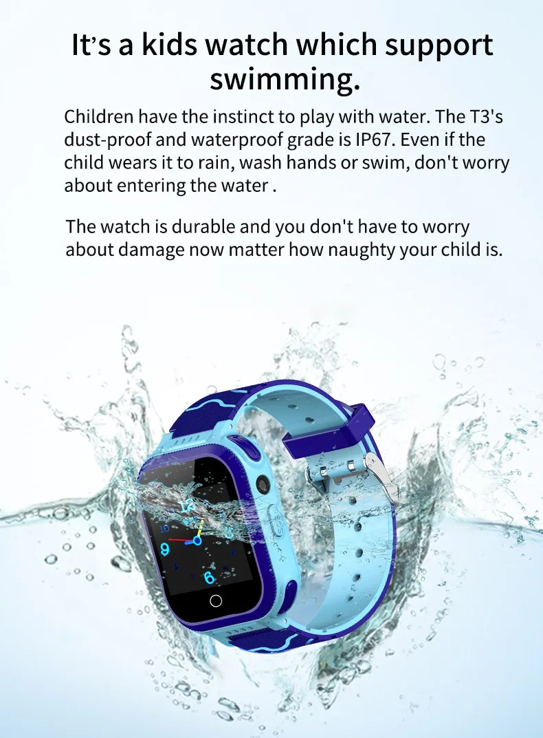  T3 4G Smart Watch RAM 512MB ROM 256MB 4G Video Phone Watch GPS+LBS+WIFI Suitable for Android iOS Sm