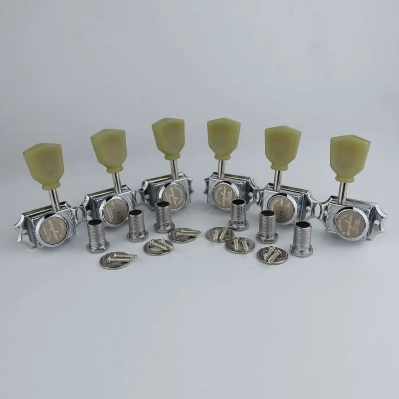 

GUYKER Tuning Pegs Deluxe Vintage Style Guitar Machine Heads Locking String Tuners for lespaul Guitar Chrome silvery/Nickel