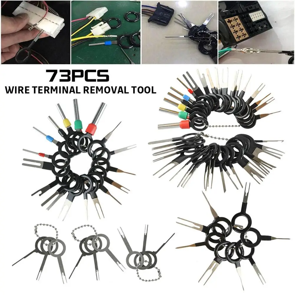 

73Pcs Car Wire Terminal Removal Tool Car Electrical Wiring Crimp Connector Pin Kit Repair Tools