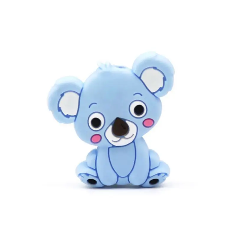 Небесно-голубой Panda Beads детские игрушки силиконовый Прорезыватель для зубов Соска-прорезыватель для зубов DIY цепочка Жевательная Подвеска для детей младенцев DXAD - Цвет: Небесно-голубой