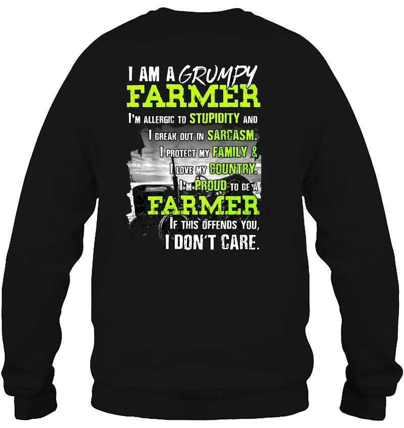 Мужская толстовка с капюшоном I Am Grumpy Farmer I'm Allergy To Stupidity And Break In Sarcasm женская