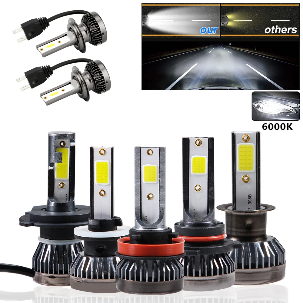 Edark H1 H3 H7 H11 HB3 LED Headlight Bulbs Kit Car Lights 6000K Cool White 72W 12000 Lumens High Beam/Low Beam Fog Light