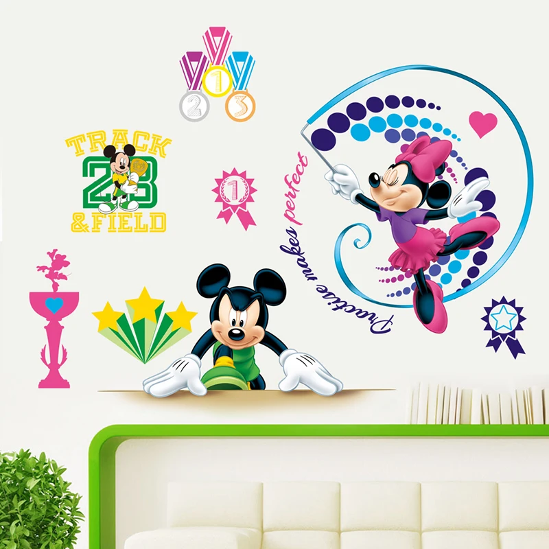 Cartoon Disney Mickey Minnie Sports Meeting Wall Stickers For Nursery Kids Rooms Home Decor Wall Decals PVC Mural Art Wallpaper Cartoon Disney Mickey Minnie Sports Meeting Wall Stickers For Nursery Kids Rooms Home Decor Wall Decals PVC Mural Art Wallpaper