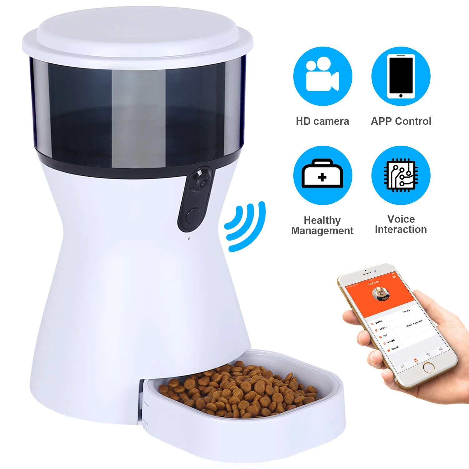 Automatic Dog Feeder 4l Smart Pet Cat Feeder Food Dispenser Bowl With Hd Camera App For Smart Phone Wifi Remote View Dog Feeding Aliexpress
