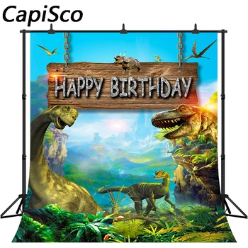 

Capisco Photography Backdrop Jurassic Park World Dinosaur Theme Party Photographic Studio Photo Background Birthday Decor Prop