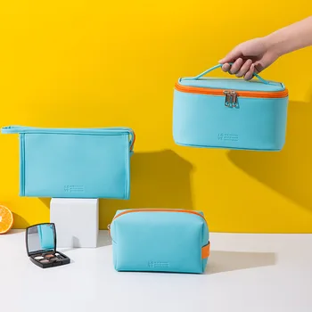 

2020 New Style Simple Candy-Colored Tempting Bag Ladies' Bag Three-in-One Pu Washed Makeup Bag