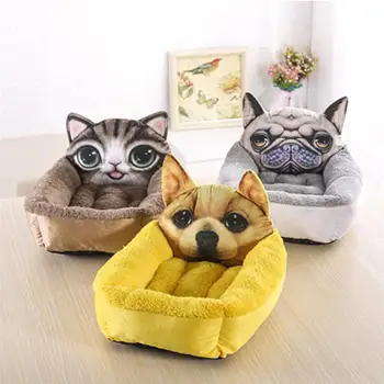 

Soft Puppy Kitty Dog Cat Pet Bed Nest Liner Kennel Pad Cozy Sleep Mat Comfy Cotton-Padded Cushion Basket Snuggly Sleeper