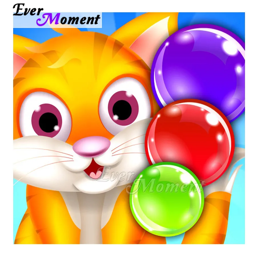 Набор для алмазной вышивки котом и воздушным шаром 3F2203 | Дом сад