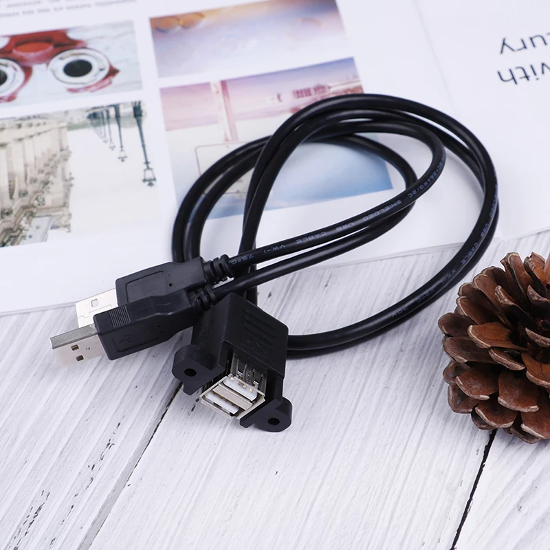 1 шт. 50 см двойной USB 2,0 кабель-удлинитель Профессиональный 1 гнездо панель крепление к 2 USB Мужской кабель-удлинитель