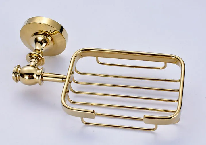 

Wall Mounted Gold Color Brass Soap Dish Holder Bathroom Accessories Bathroom Soap Basket Soap Rack Lba162
