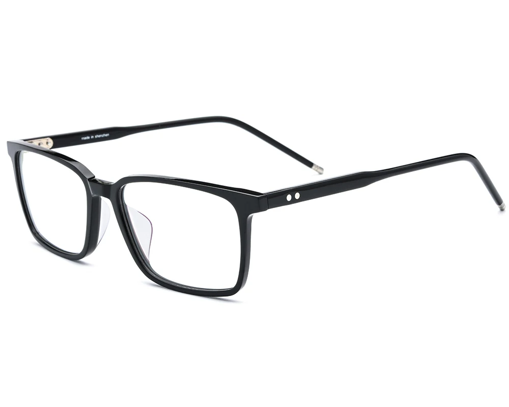 Оптические мужские прозрачные линзы Модные женские ацетатные очки ручной работы мужские очки по рецепту оптические оправы винтажные квадратные очки при близорукости - Цвет оправы: C2. Black Frame
