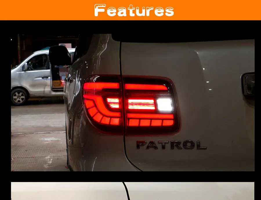 Дымчатый светодиодный задний светильник s Чехол для Nissans Patrol Y62 2012- Автомобильный светодиодный светильник-вспышка