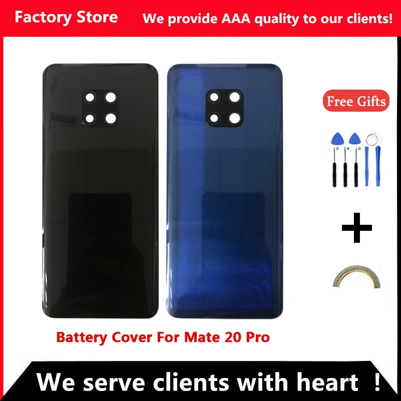 Крышка батареи для huawei mate 20 Pro Чехол для батареи для mate 20 Pro Корпус Замена+ камера Стекло Объектив чехол