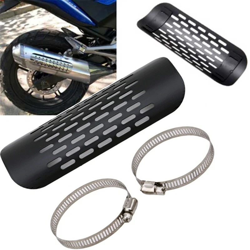 Silver Aramox Exhaust Muffler Heat Shield,Universal Motorcycle Exhaust Muffler Pipe Heat Shield Cover Silver Aramox Exhaust Muffler Heat Shield,Universal Motorcycle Exhaust Muffler Pipe Heat Shield Cover