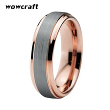 Розовое золото и серебро, женское вольфрамовое кольцо, мужские обручальные кольца со скошенными краями, матовое покрытие, комфортная посадка, 6 мм, 8 мм, свадебные кольца для пары
