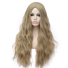 Длинные оранжевые кудрявые парики косплей синтетический женский блонд парик Розовый 24 цвета термостойкие волосы