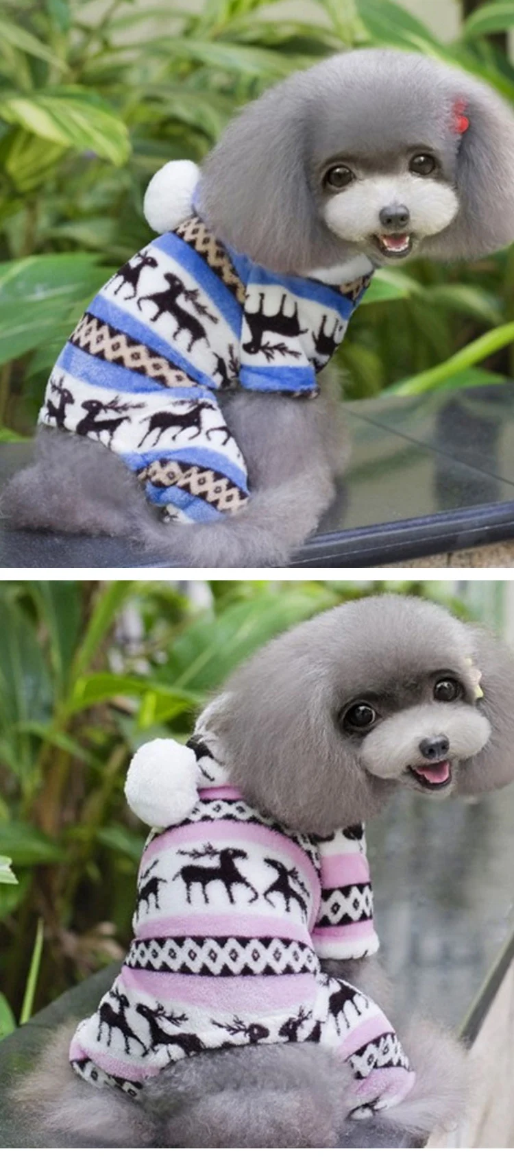 Pet Dog Dress Pattern Coral Snowflake And Soft Winter Clothes Chihuahua Puppy Clothes Velvet Deer Dogs Autumn Fleece Christmas