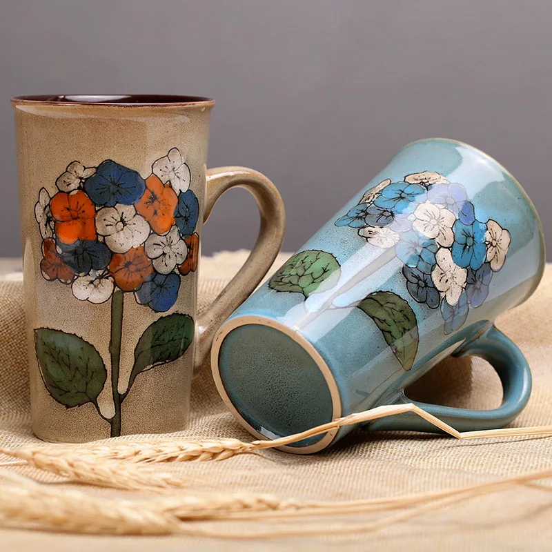 

Color glazed ceramic mug creative retro glazed coffee cup teacum couple cup glass mug
