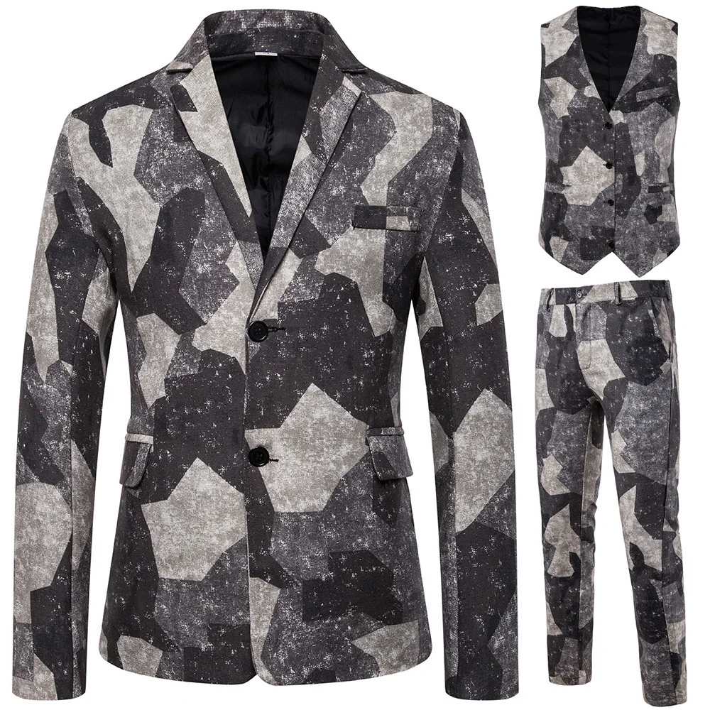 

2019 Man Nation Wind Man's Suit Three-piece Leisure Time Suit Male