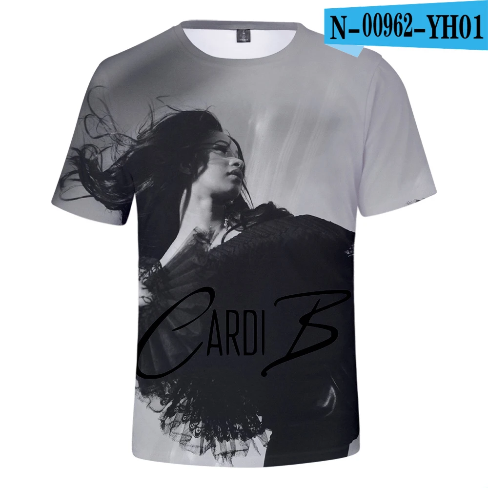 Удобная популярная модная футболка Cardi B, новая популярная мужская и женская летняя футболка с короткими рукавами и 3D рисунком, футболки для мальчиков и девочек - Цвет: 3D