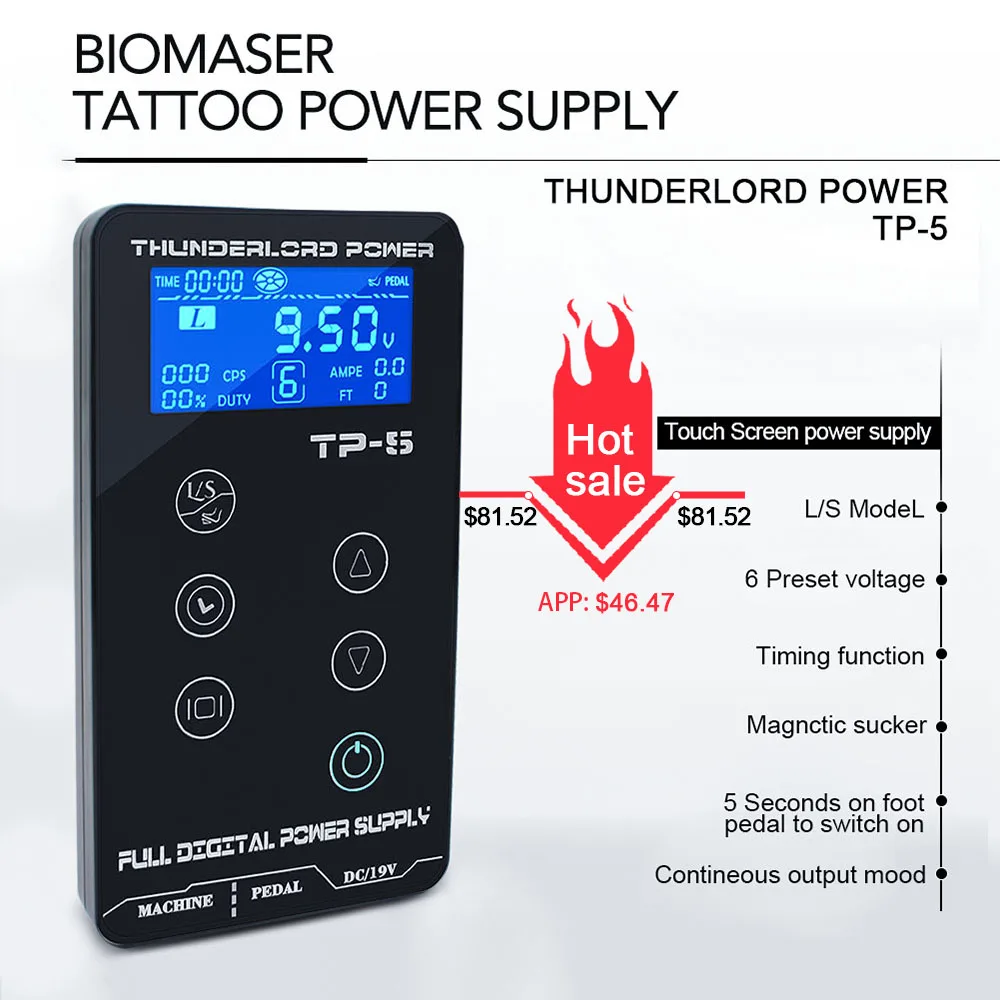 Pаспродажа Источник питания для татуировок Tatuagem для тату машин с сенсорным экраном, источник TP 5, цифровой жк дисплей для макияжа, двойные источники пит...