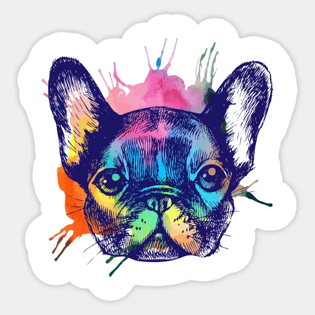 

1PCS French Bulldog Animal Decor Funny Sticker For Backpack Table PVC Skateboard motorcycle helmet Car Styling Car Accessories
