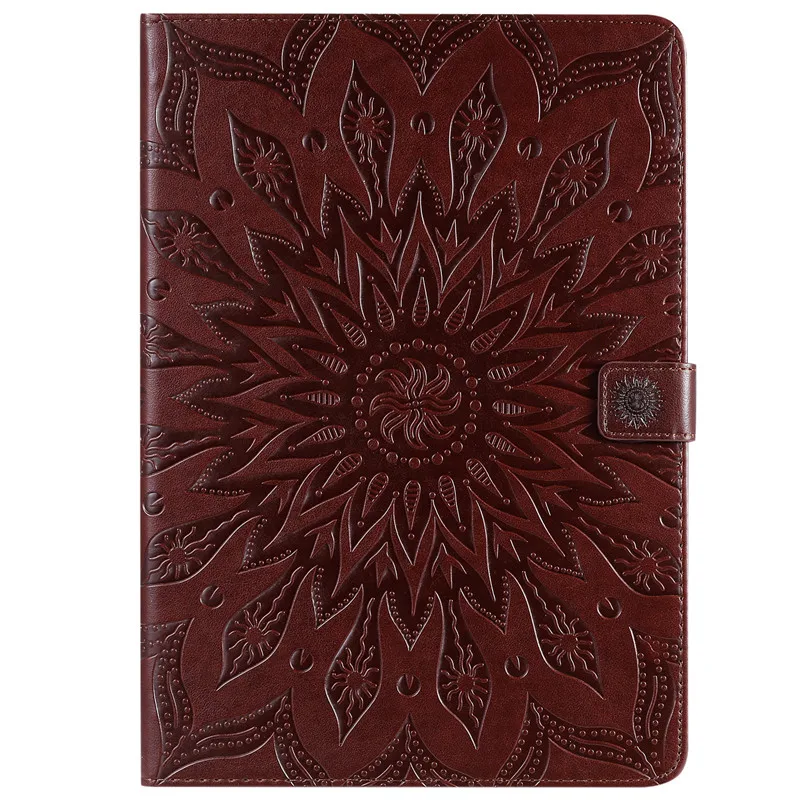 Чехол wekays для iPad 10," кожаный чехол с рисунком подсолнуха для iPad 10,2 7го поколения A2200 A2198 A2232 чехол s - Цвет: Brown