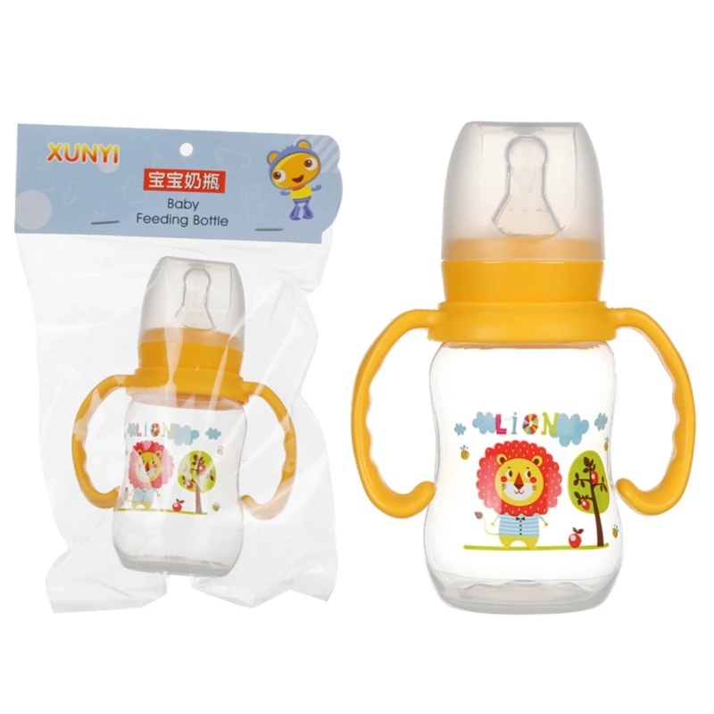 240 мл детские бутылочки, силиконовые бутылочки для кормления молока, Подарочная детская бутылка для питьевой воды с ручкой, детская чашка - Цвет: 120ML