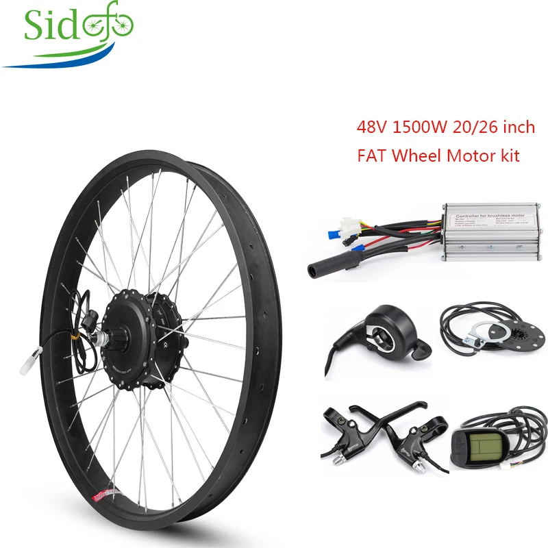 Best Snowmobile Conversion kit 1500W 48V Gear Brushless Hub Motor Electric cycling bicycle rear wheel motor for 20 26 inch fat bike 0