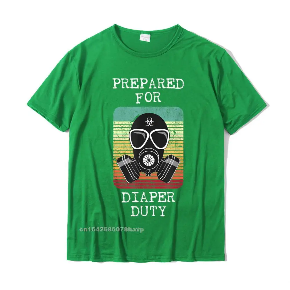 Design T Shirts Fashionable Crew Neck cosie Cotton Fabric Mens Tops Shirt Funny Short Sleeve T-shirts Free Shipping Mens New Dad Shirt Prepared For Diaper Duty Funny New Dads Gift T-Shirt__830. green