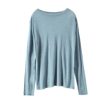 

2020 New Ladies Casual Cotton Round Neck Long Sleeve T-Shirt red