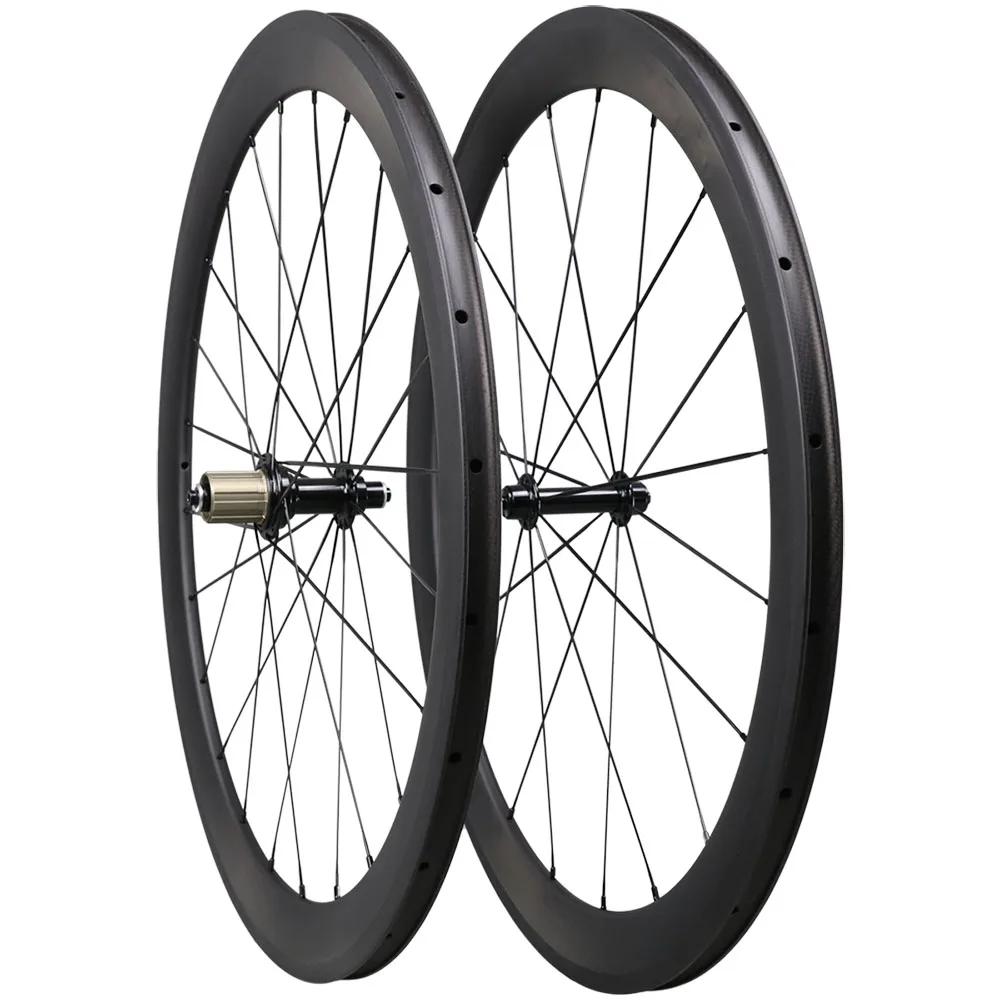 ICAN Carbon Road Bike Wheelset 25mm Wide 50mm Deep Clincher wheels 1578g with 6 pawel hub