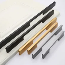 Дверца шкафа Удлиненная ручка u-образная немая черно-белая с узором ручка шкаф современный минималистичный алюминиевый сплав твердый