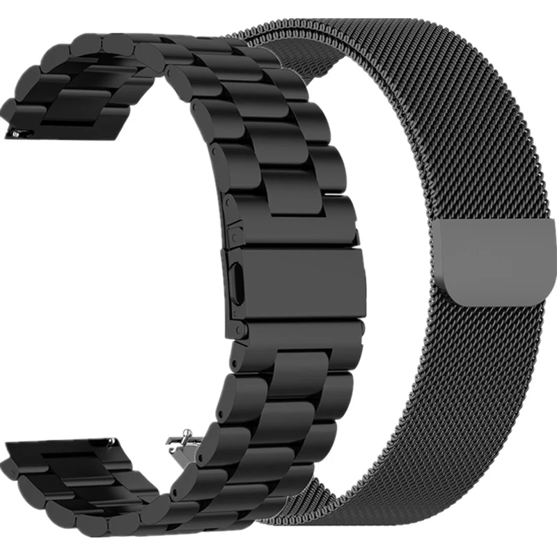 Металлический ремешок из нержавеющей стали для Xiaomi Amazfit Bip/Stratos 3/2/2 s/Pace/GTS GTR 42 мм 47 мм полосы для huawei Watch GT 2 42 мм 46 мм